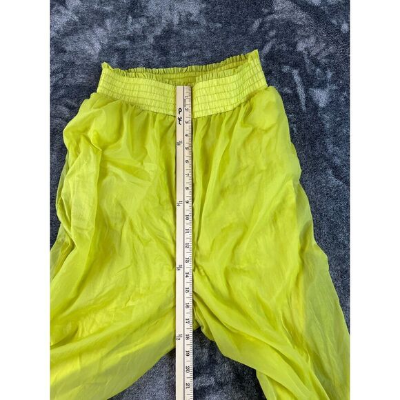 Free People Movement Parachute Balloon Lined Pants Pull On Neon Green S/M *Read - Picture 11 of 15